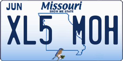 MO license plate XL5M0H