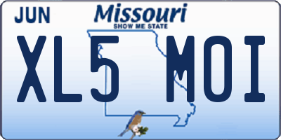 MO license plate XL5M0I