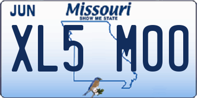 MO license plate XL5M0O