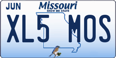 MO license plate XL5M0S