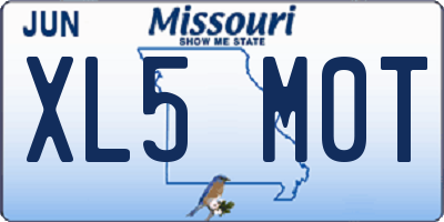 MO license plate XL5M0T