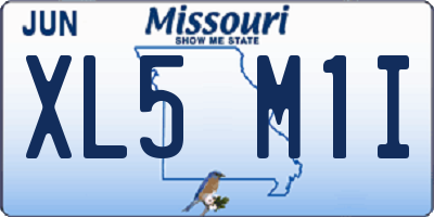 MO license plate XL5M1I