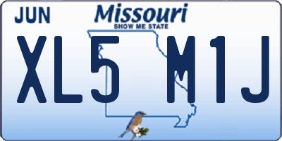 MO license plate XL5M1J