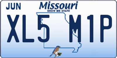 MO license plate XL5M1P