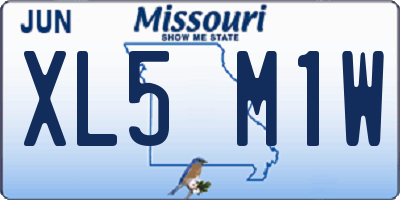MO license plate XL5M1W