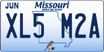MO license plate XL5M2A