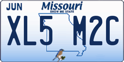 MO license plate XL5M2C