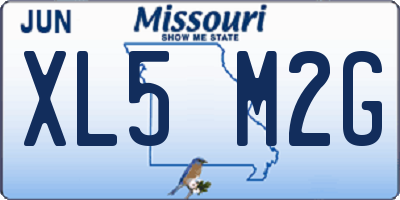MO license plate XL5M2G