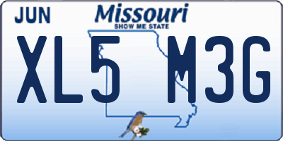 MO license plate XL5M3G