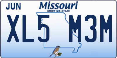 MO license plate XL5M3M