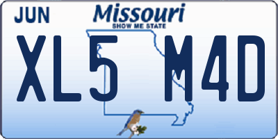 MO license plate XL5M4D