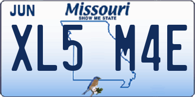 MO license plate XL5M4E