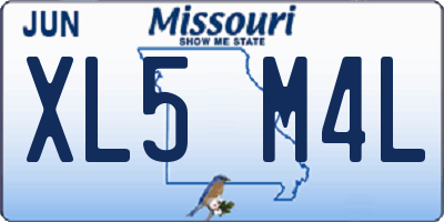 MO license plate XL5M4L
