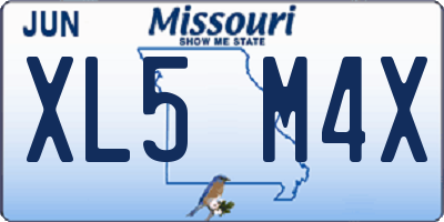 MO license plate XL5M4X