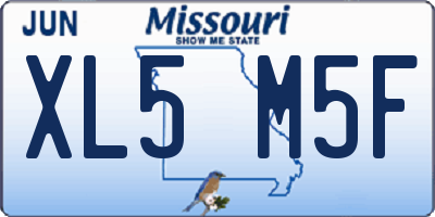 MO license plate XL5M5F