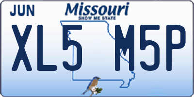 MO license plate XL5M5P