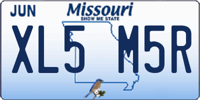 MO license plate XL5M5R