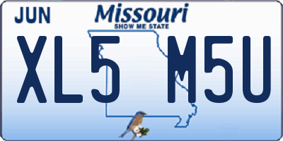 MO license plate XL5M5U