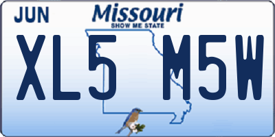 MO license plate XL5M5W