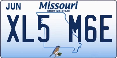 MO license plate XL5M6E