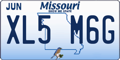 MO license plate XL5M6G