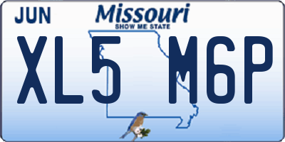 MO license plate XL5M6P