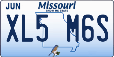 MO license plate XL5M6S