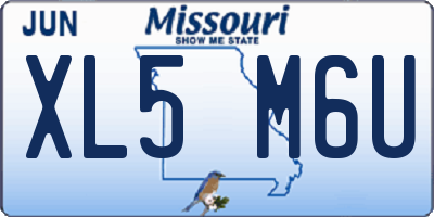 MO license plate XL5M6U