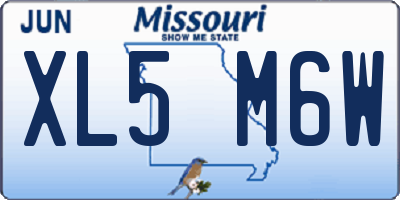 MO license plate XL5M6W