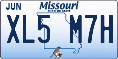 MO license plate XL5M7H