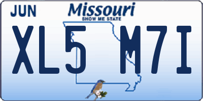 MO license plate XL5M7I