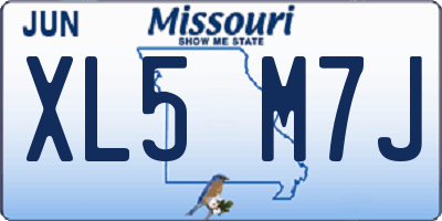 MO license plate XL5M7J
