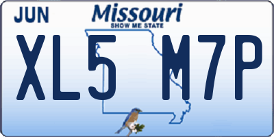 MO license plate XL5M7P
