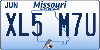 MO license plate XL5M7U