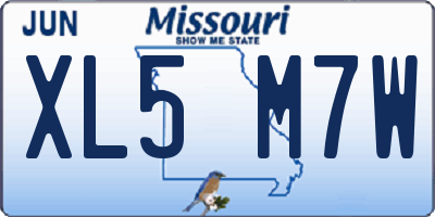 MO license plate XL5M7W
