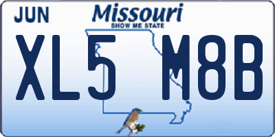 MO license plate XL5M8B