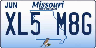 MO license plate XL5M8G