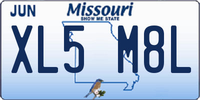 MO license plate XL5M8L