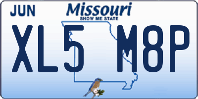 MO license plate XL5M8P