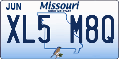 MO license plate XL5M8Q