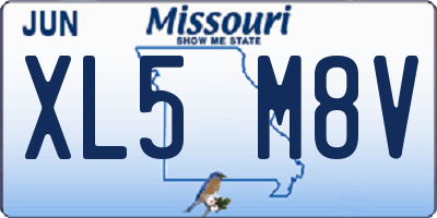 MO license plate XL5M8V