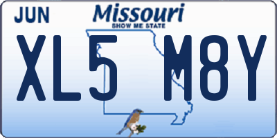 MO license plate XL5M8Y