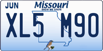 MO license plate XL5M9O