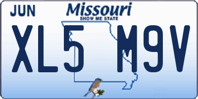 MO license plate XL5M9V