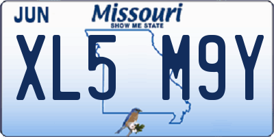 MO license plate XL5M9Y