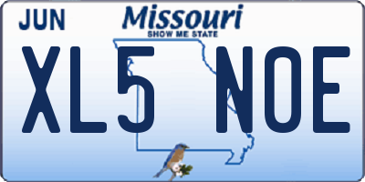 MO license plate XL5N0E