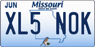 MO license plate XL5N0K