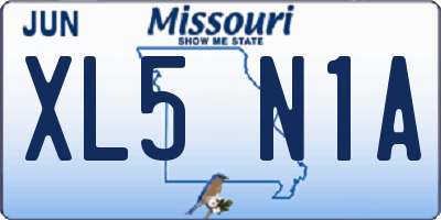 MO license plate XL5N1A