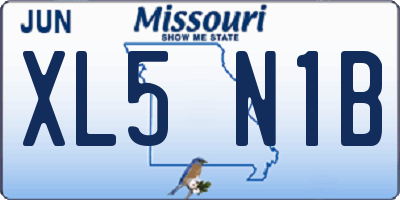 MO license plate XL5N1B