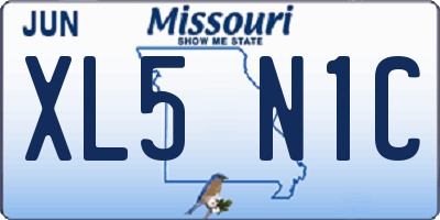 MO license plate XL5N1C